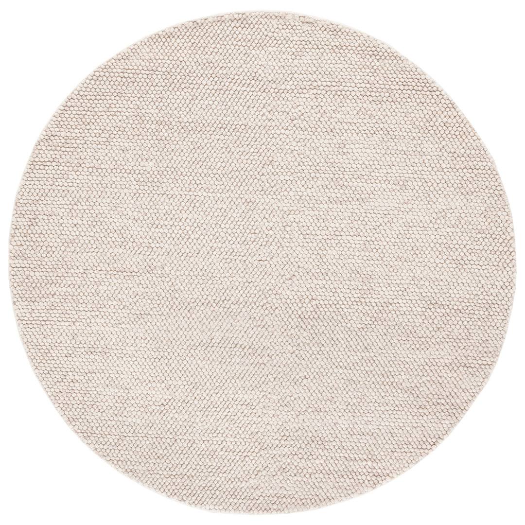 Almus Solid Color Handmade Tufted Wool Area Rug in Beige/Ivory Beachcrest Home Rug Size: Round 4'
