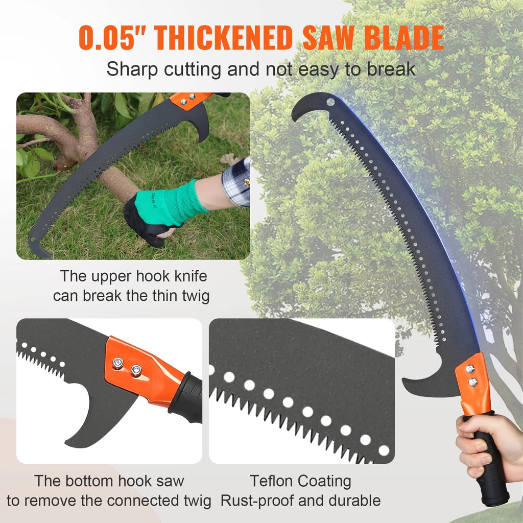 VEVOR Manual Pole Saw. 7.3-27 ft Extendable Tree Pruner