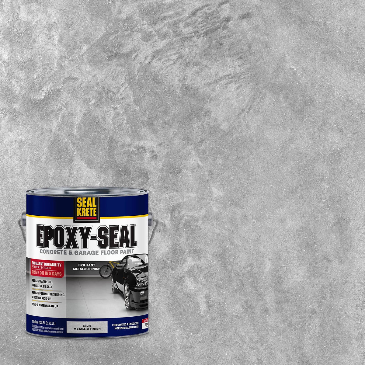 Silver, Seal-Krete Metallic Concrete & Garage Floor Paint, Gallon