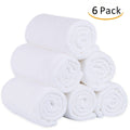 Jml 6-Pack Cabana Striped Beach Towel Bath Towel Solid White, Size: 27
