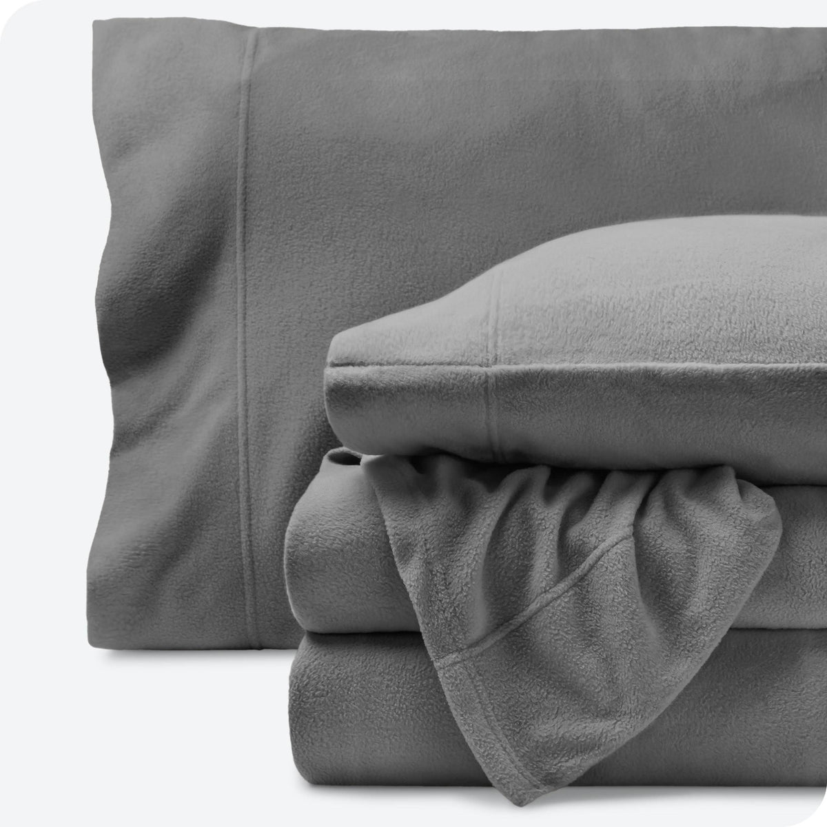 Bare Home Fleece Sheet Set, King - Gray