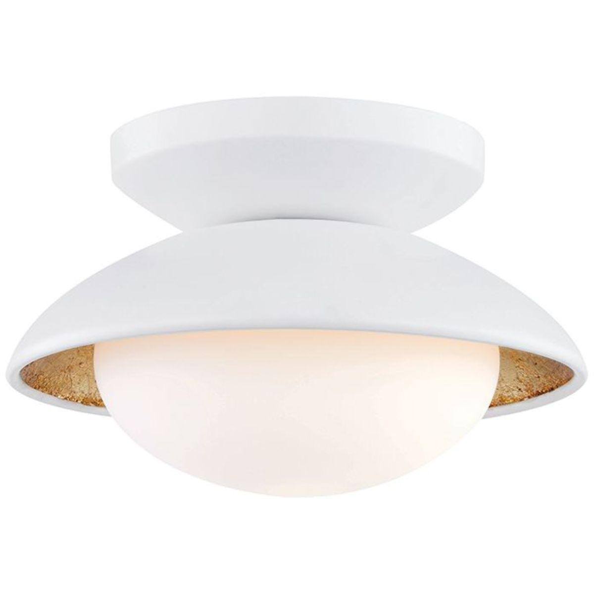 Mitzi Cadence 1 Light Semi Flush White/Gold Leaf / Small