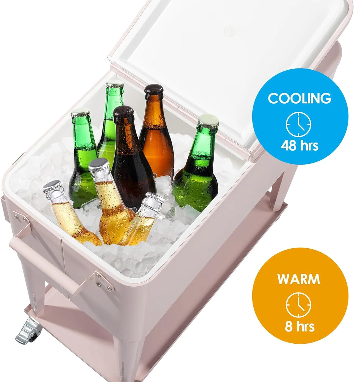 HEYWU 80 Quart Ice Chest Water Cooler with Bottle Opener, Milk White