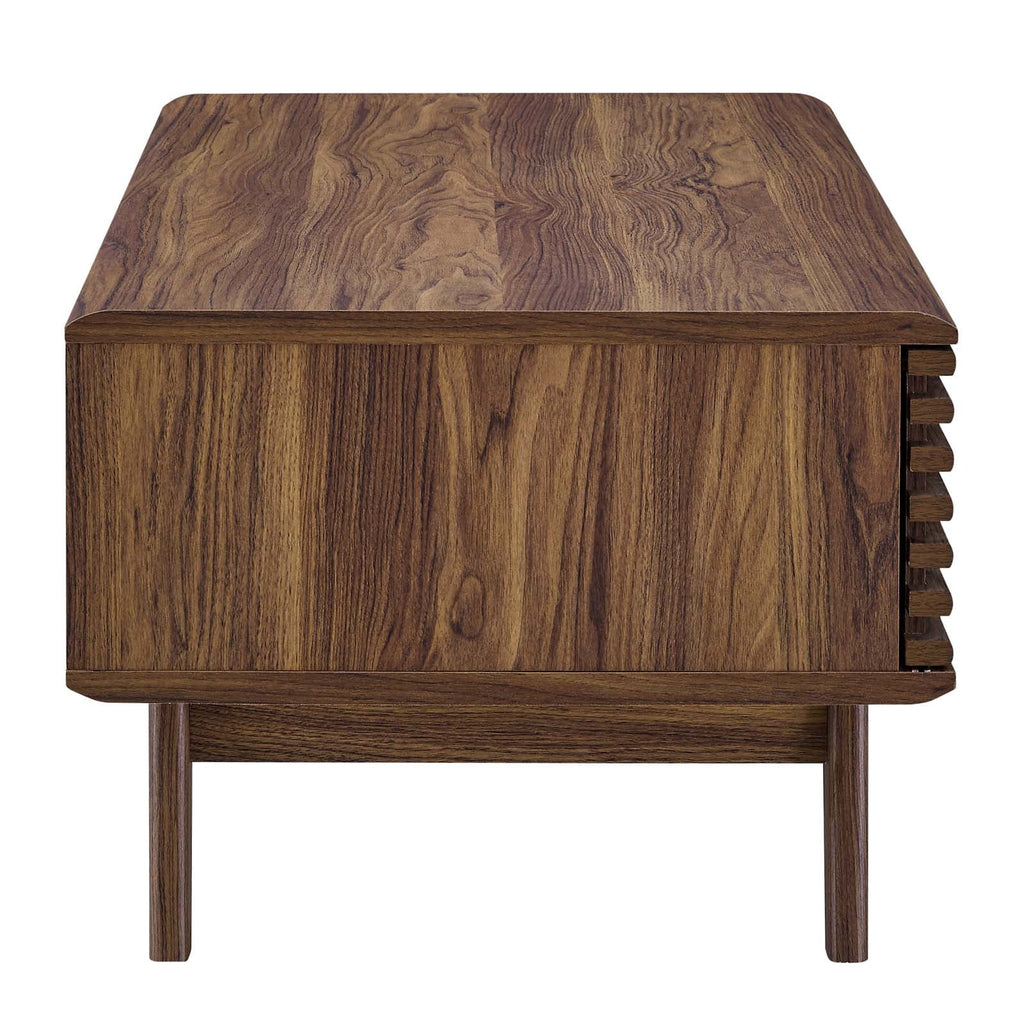 Coffee Table, Wood, Brown Walnut, Modern Contemporary Urban Design, Living Lounge Room Hotel Lobby Hospitality