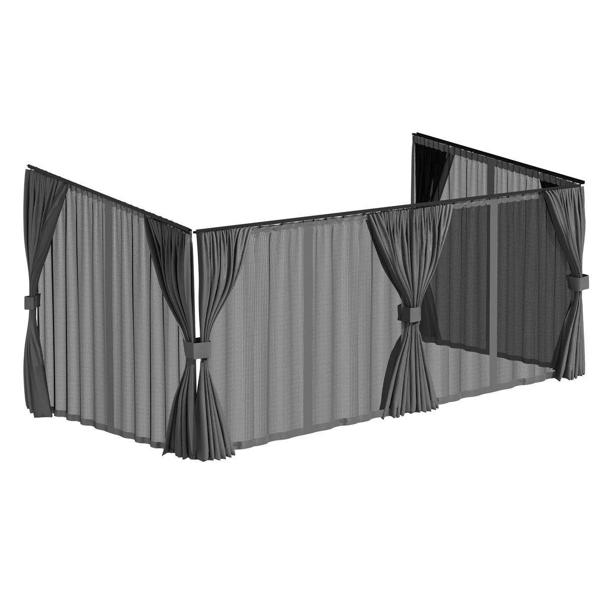 AECOJOY Outdoor Gazebo Privacy Curtains & Mosquito Netting with Zipper, Replacement Universal 4-Panel Sidewalls