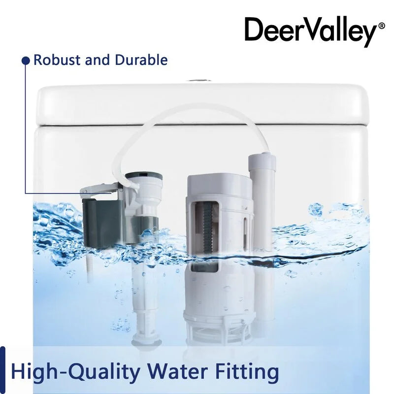 Deervalley Symmetry DV - 1F52807 One Piece Toilets 1.28 GPF Single Flush Elongated Toilet, Ceramic Compact Toilet in White