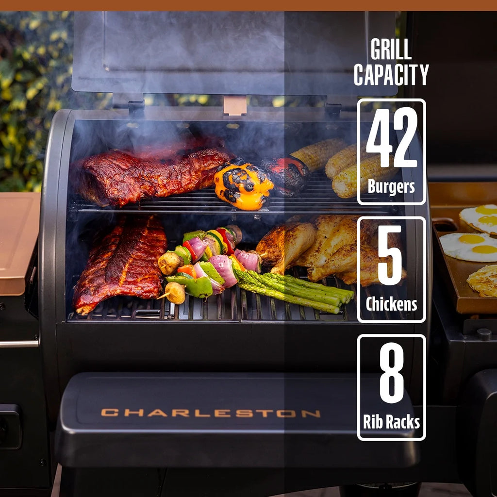Pit Boss Charleston 1000 Sq in Pellet Grill/Gas Griddle Combo - Onyx Series