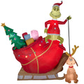 Airblown Grinch and Max in Sleigh Colossal Scene 118" Inflatable