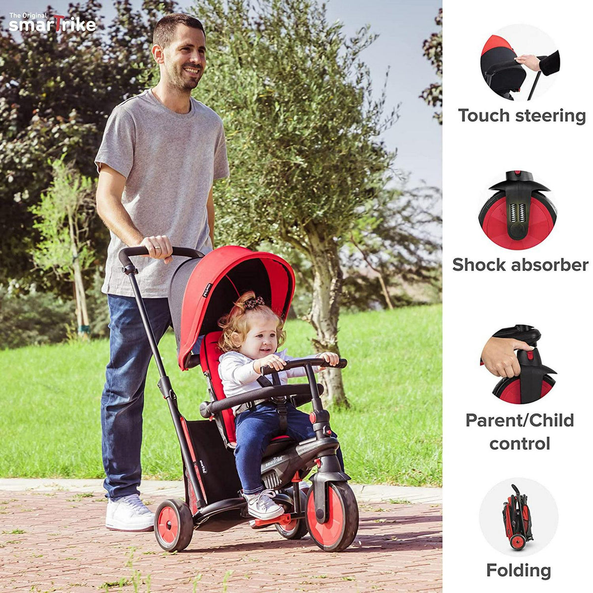 Smartrike 5 in 1 Modular Toddler Stroller Tricycle with 1 Handed Steering
