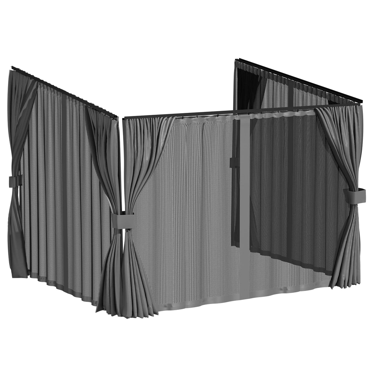 AECOJOY Outdoor Gazebo Privacy Curtains & Mosquito Netting with Zipper, Replacement Universal 4-Panel Sidewalls
