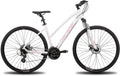 Hiland 700C Hybrid Bicycle Aluminum Shimano 24 Speeds with Lock - Out Suspension Fork Disc Brake City Commuter Comfort Bike