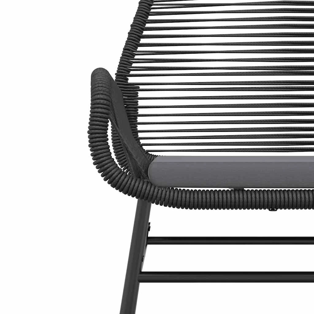 Vidaxl 7 Piece Patio Dining Set with Cushions Black Poly Rattan Glass