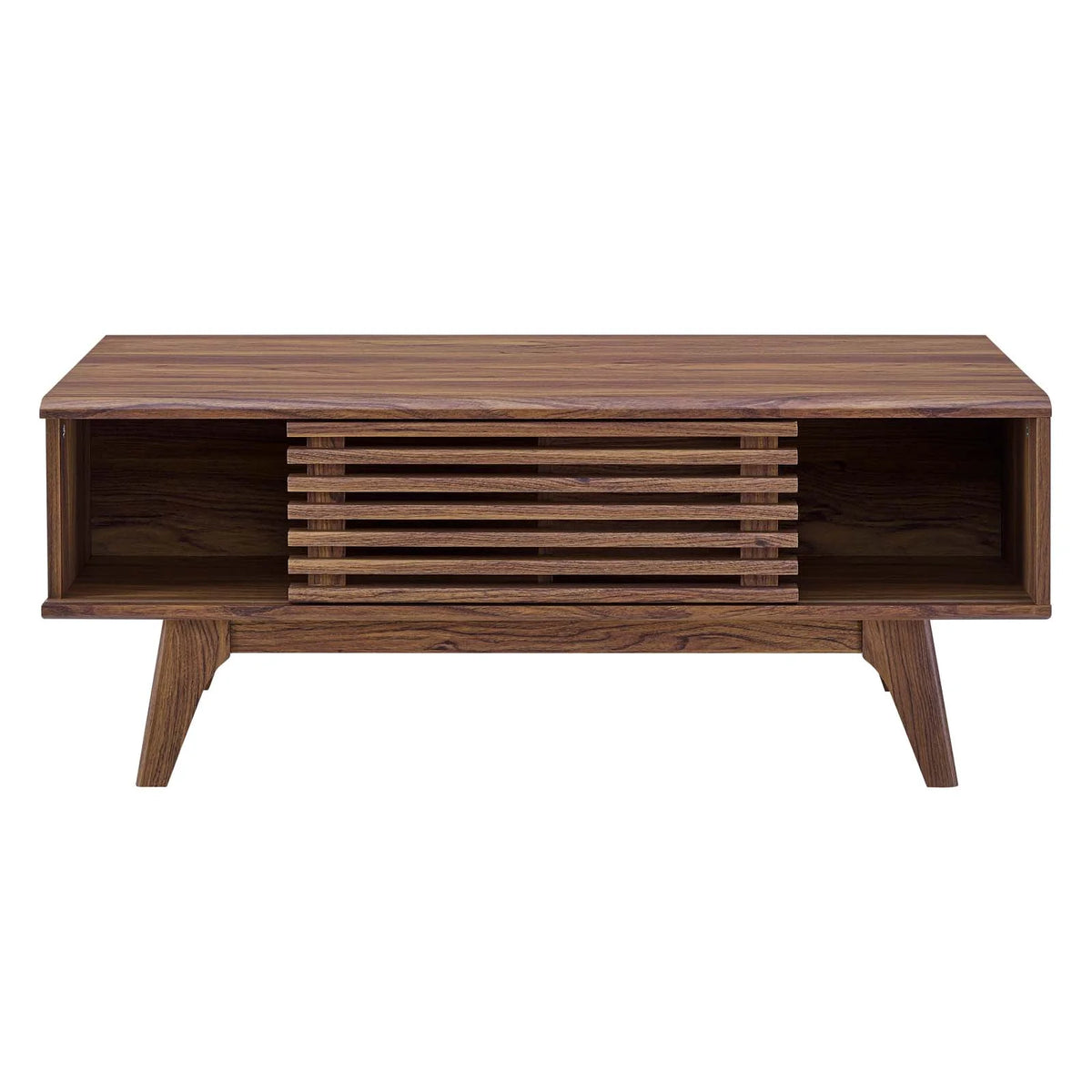 Coffee Table, Wood, Brown Walnut, Modern Contemporary Urban Design, Living Lounge Room Hotel Lobby Hospitality