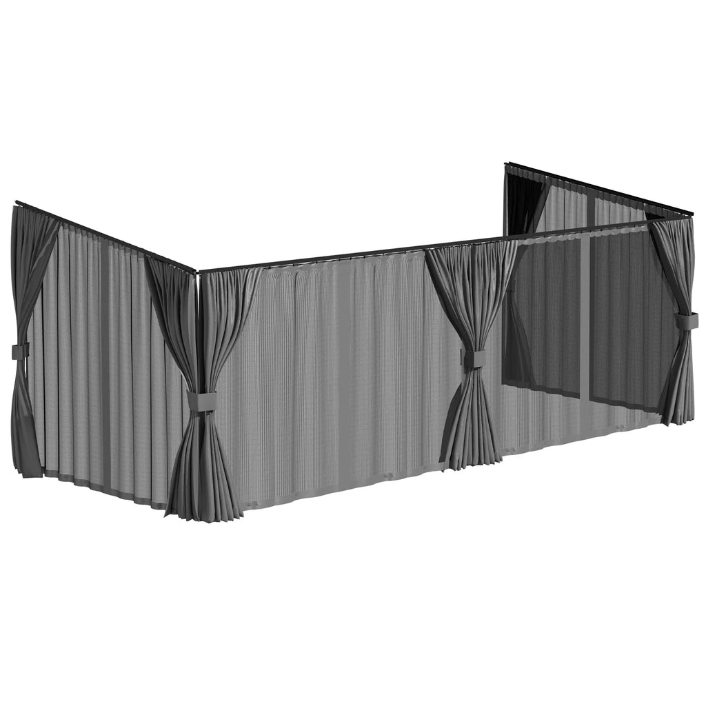 AECOJOY Outdoor Gazebo Privacy Curtains & Mosquito Netting with Zipper, Replacement Universal 4-Panel Sidewalls