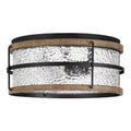 Hampton Bay Fuller Park 2-Light Matte Black Outdoor Flush Mount Ceiling Ligt
