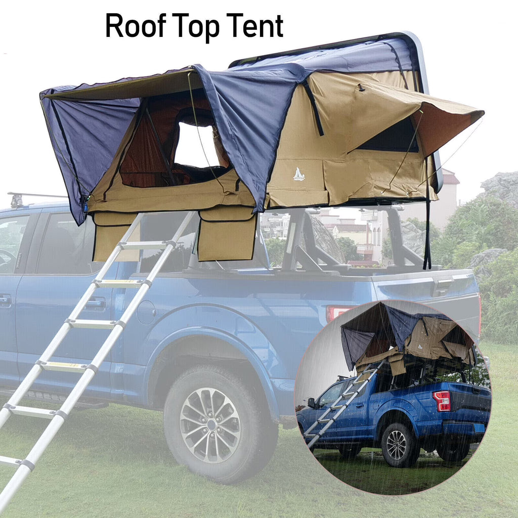 WOLFSTORM Hardshell Rooftop Tent, 2 - 3 Person, Khaki, Waterproof, 143.3 lb