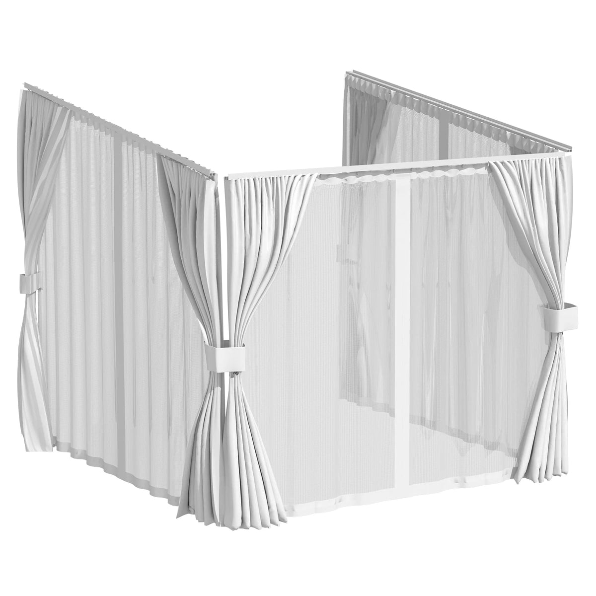 AECOJOY Outdoor Gazebo Privacy Curtains & Mosquito Netting with Zipper, Replacement Universal 4-Panel Sidewalls