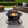 Wood Burning Fire Pit with Grill 32"