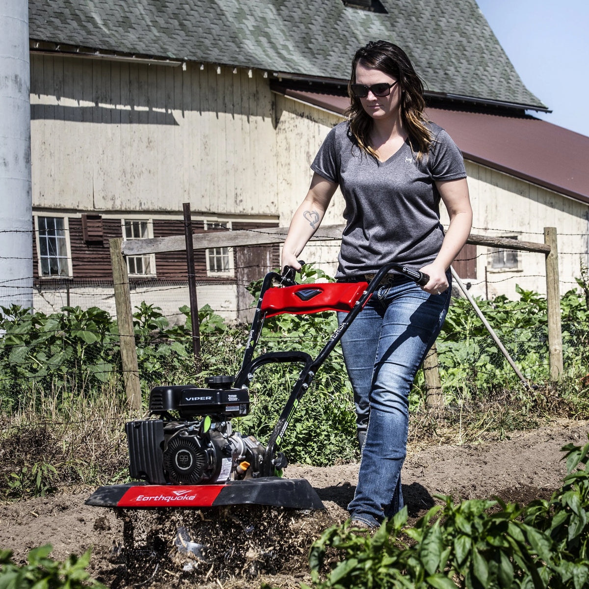Earthquake Versa Tiller Cultivator 99cc Viper Engine, Red
