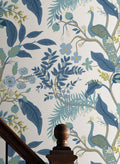 Rifle Paper Co. Peacock Wallpaper - Blue & White