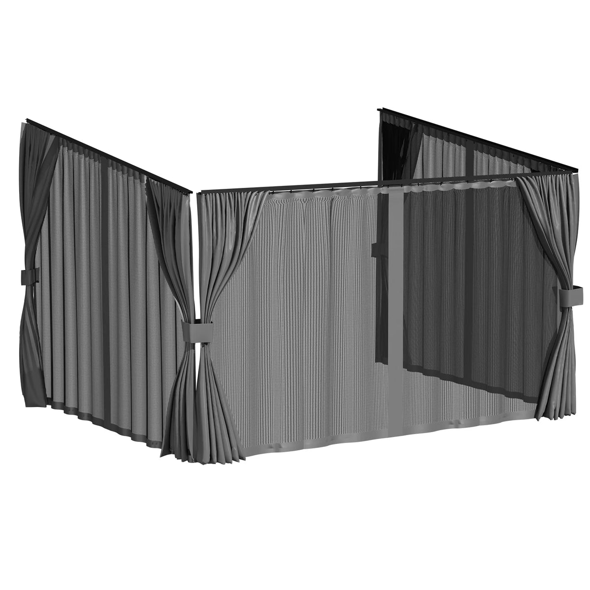 AECOJOY Outdoor Gazebo Privacy Curtains & Mosquito Netting with Zipper, Replacement Universal 4-Panel Sidewalls