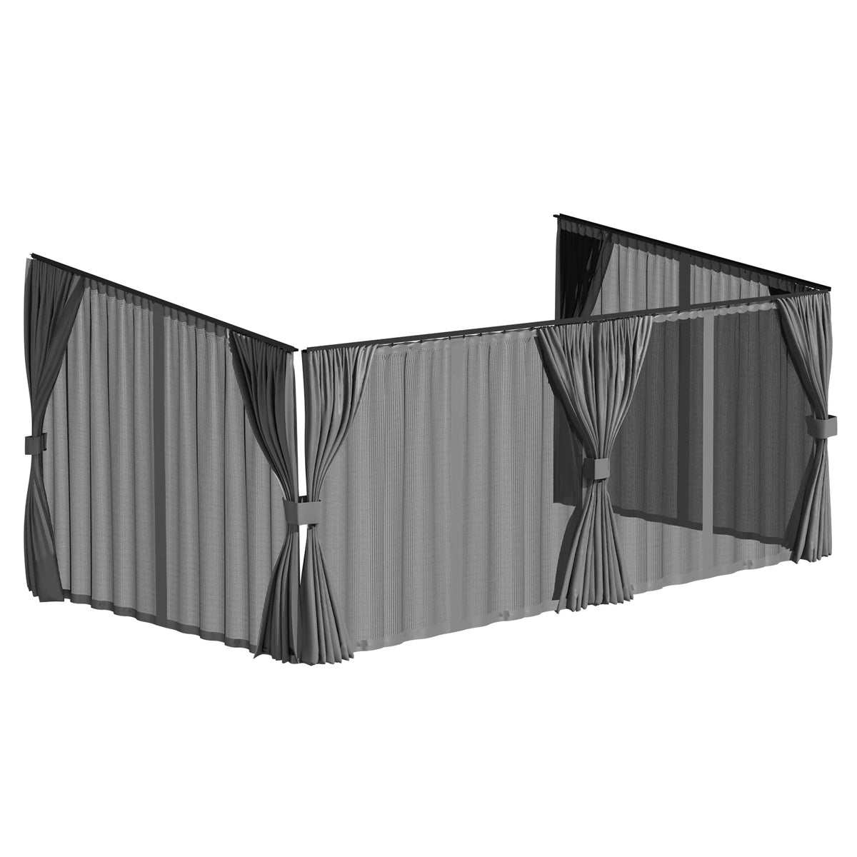 AECOJOY Outdoor Gazebo Privacy Curtains & Mosquito Netting with Zipper, Replacement Universal 4-Panel Sidewalls