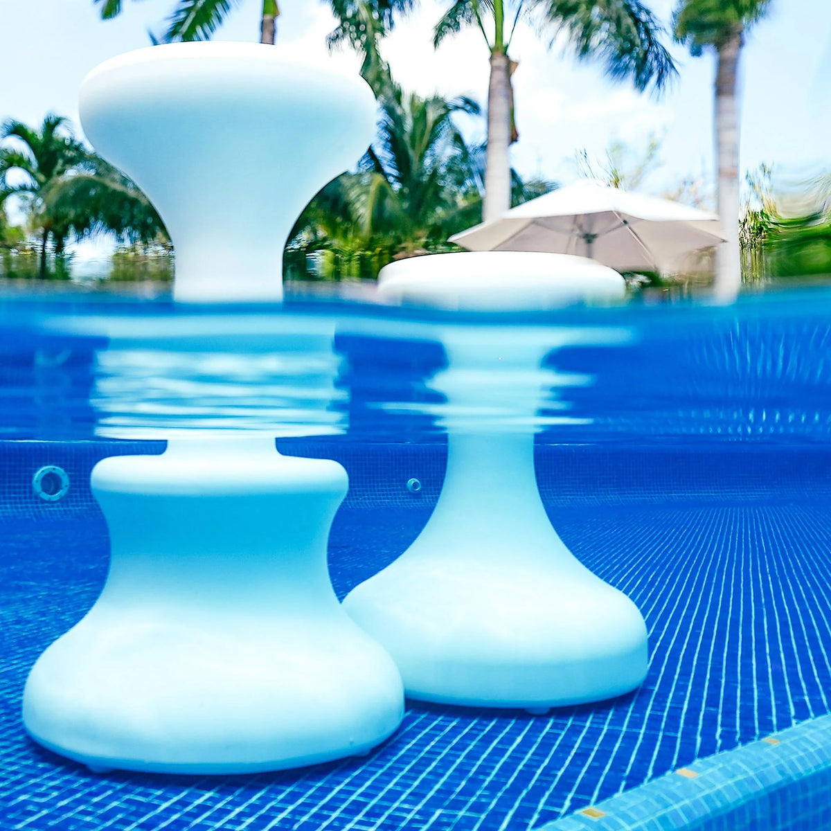 Dunn - Rite Products Made in USA Submersible Swim up Pool Stools for Underwater Use, Bar Stool for Inside Pool and Patio Deck Seating, 24 in (1 Stool)