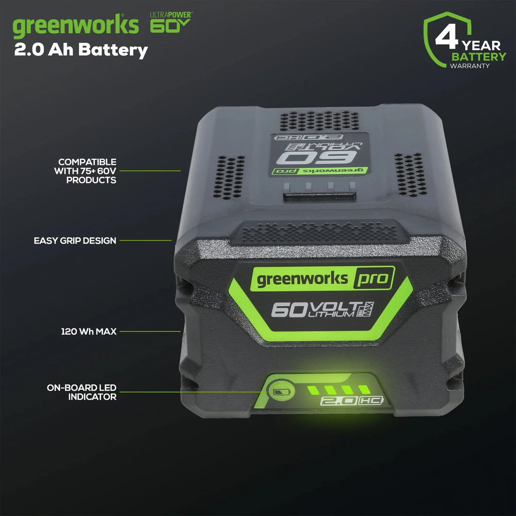 Greenworks 60V HC 2.0ah Battery 2948702