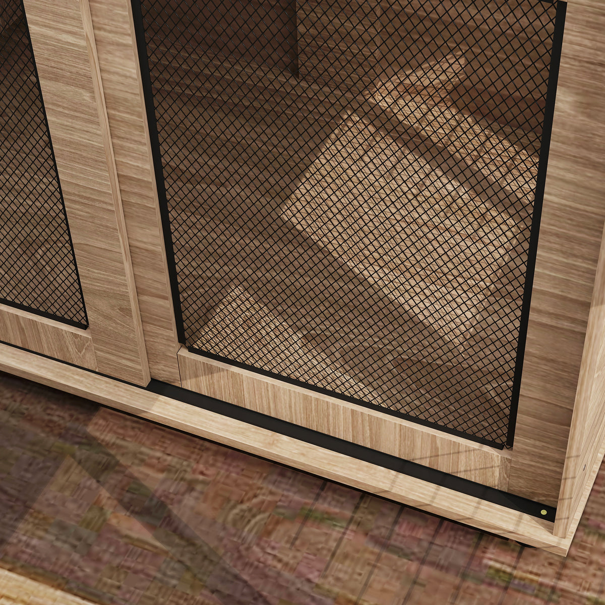 PawHut Hundebox, Transportbox für Hunde, Rückzugsbox für Haustiere, verschließbare Türen, 98 x 60 x 78 cm, Hellbraun