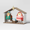 4pc Featherly Friends Fabric Bird Christmas Nativity Scene Figurine Set - Wondershop