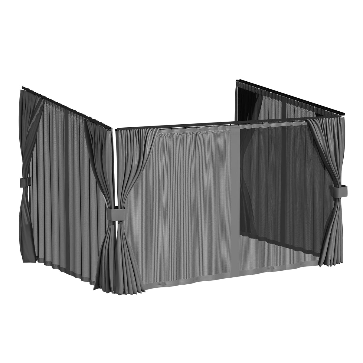 AECOJOY Outdoor Gazebo Privacy Curtains & Mosquito Netting with Zipper, Replacement Universal 4-Panel Sidewalls