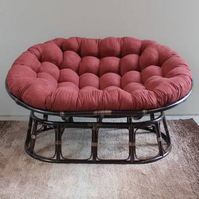 Papasan Premium Indoor Lounge Chair Cushion Bay Isle Home Fabric Red Wine