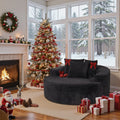 Ovios 58'' Oversized Chaise Lounge Indoor Chair Modern Cloud Floor Sofa Bed Comfy Upholstered Sleeper Couch Deep Seat Accent Reading Chair for Living Room, Bedroom, No Assembly, Black(Plush Corduroy)