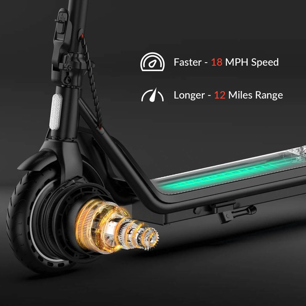 5TH WHEEL W16S 300W Electric Scooter with Turn Signal, 8.5" Solid Tires, 18mph & 12miles Range, Folding Commuting E - Scooter for Adults with APP Control
