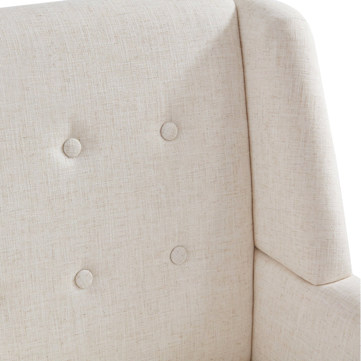 HUIMO Accent Chair, Button - Tufted Upholstered Living Room Chairs, Mid Century Modern Comfy Reading Chairs for Bedroom, Living Room, Beige