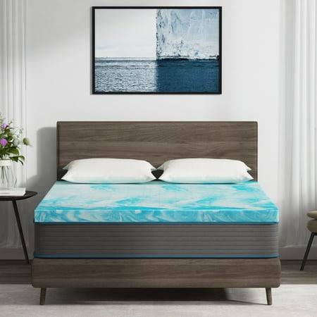 MLILY Ego 2 inch Memory Foam Mattress Topper, Full size, Blue