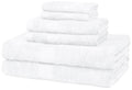 Basics 6-Piece Fade-Resistant Cotton Bath Towel Set - White