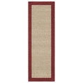 Mainstays Traditional Faux Sisal Border Red Indoor Hallway Runner Rug, 1'9"x5'