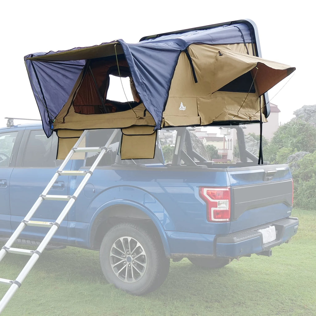 WOLFSTORM Hardshell Rooftop Tent, 2 - 3 Person, Khaki, Waterproof, 143.3 lb