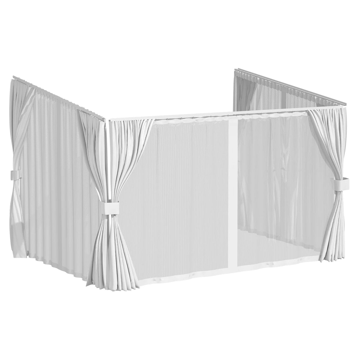 AECOJOY Outdoor Gazebo Privacy Curtains & Mosquito Netting with Zipper, Replacement Universal 4-Panel Sidewalls