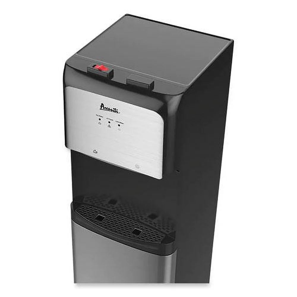 Avanti Bottom Loading Water Dispenser with UV Light, 3 to 5 Gal, 41.25 H, Black/Stainless Steel