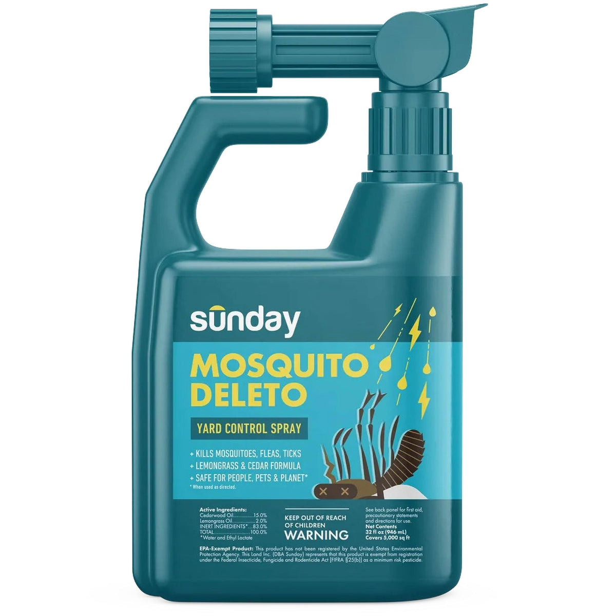 Sunday Mosquito Deleto Plant-Based Bug Control Spray & Repellent