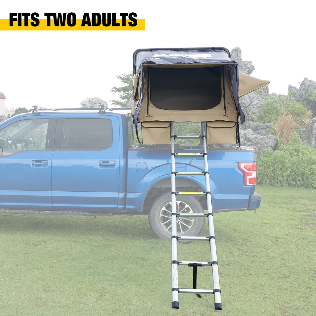 WOLFSTORM Hardshell Rooftop Tent, 2 - 3 Person, Khaki, Waterproof, 143.3 lb