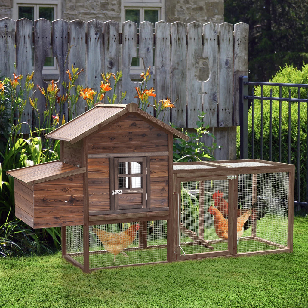 Gaildon Large Removable Chicken Coop for 4 - 5 Chickens, with 2 Story Poultry Cage, Nesting Box, Pull Out Trays, Brown