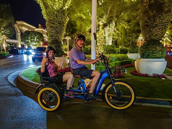 ADDMOTOR GREATTAN L Electric Trike for Adults, 750W Rear Motor Electric Trike with Passenger Seat, 65/130mi 20/40AH 48V, Dual - Battery System 2 Seater Electric Tricycle, Parking Brake, Differential
