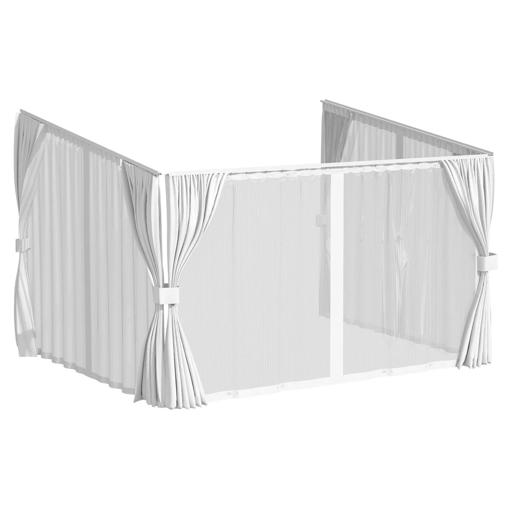 AECOJOY Outdoor Gazebo Privacy Curtains & Mosquito Netting with Zipper, Replacement Universal 4-Panel Sidewalls