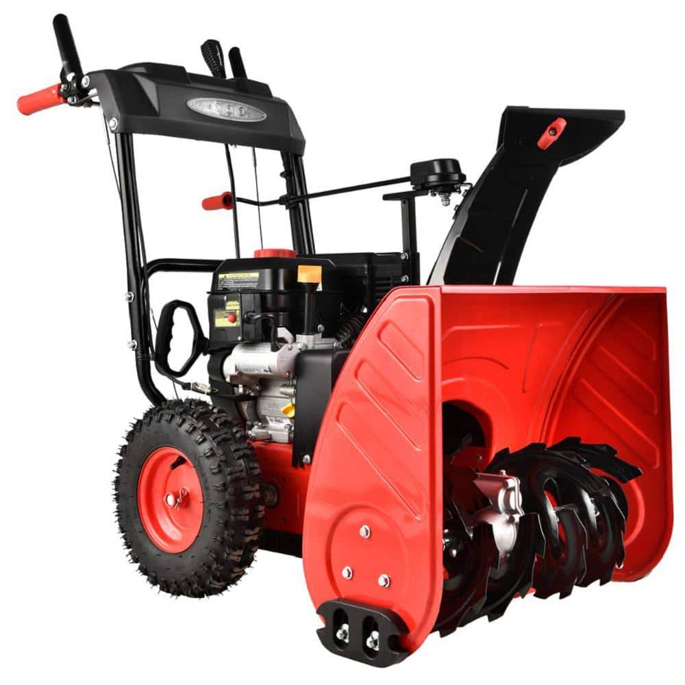 Powersmart 24 in. 2-Stage Electric Start GAS Snow Blower with Heated Handles and LED Light