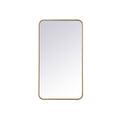 Sabine Metal Rounded Rectangle Wall Mirror Size: 36'' H x 20'' W Finish: Brass