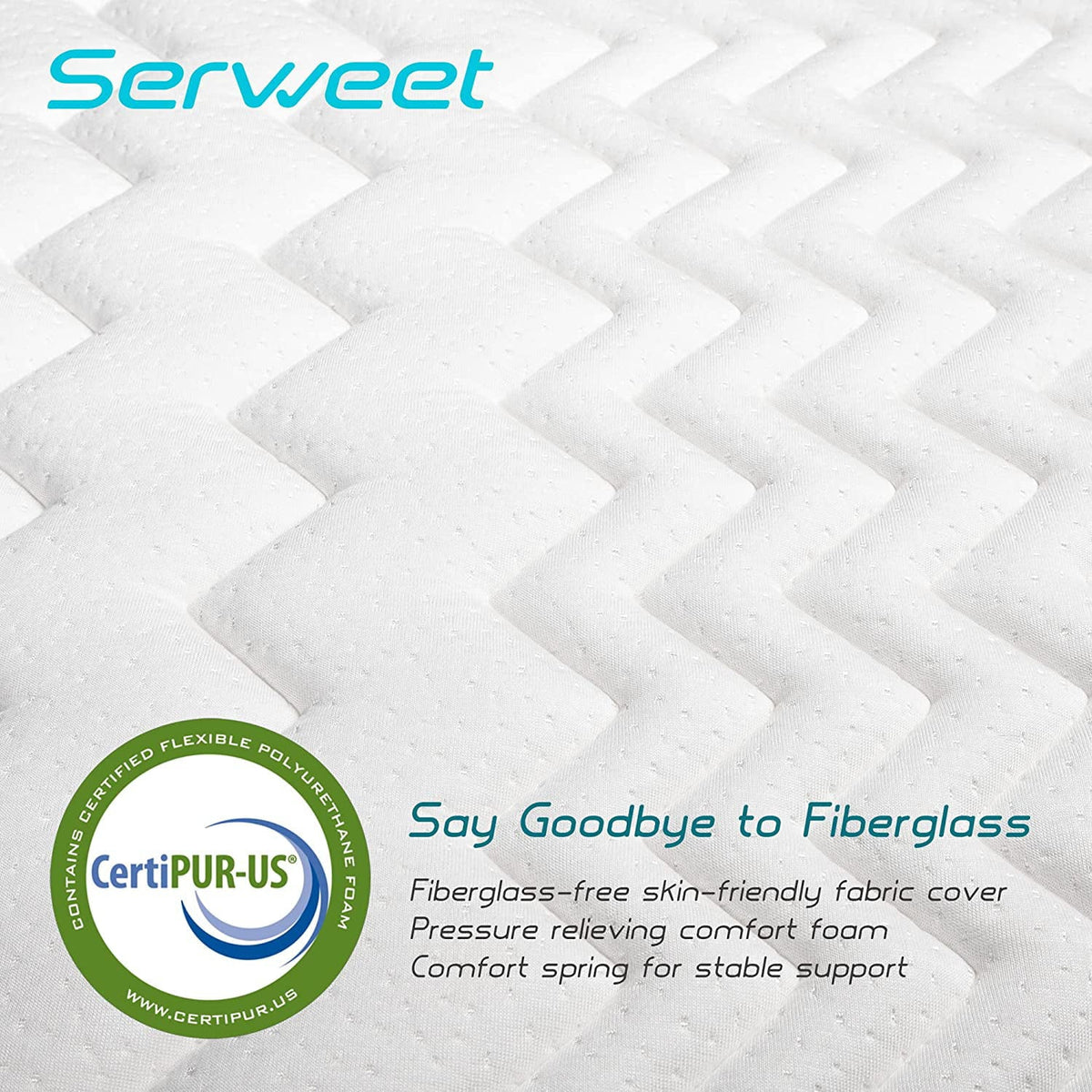 Size Mattress. Serweet 12 inch Memory Foam Hybrid Mattress Full. 7-Zone Pocket Innerspring Pillow Top Mattress for Motion Isolation / Edge Support/Meduim Firm