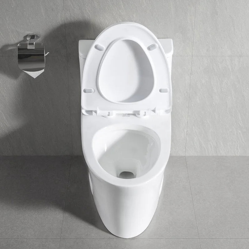 Deervalley Symmetry DV - 1F52807 One Piece Toilets 1.28 GPF Single Flush Elongated Toilet, Ceramic Compact Toilet in White